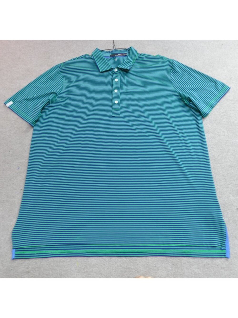 RLX Ralph Lauren Polo Shirt 2XL Blue Green Striped